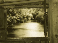 River in a window